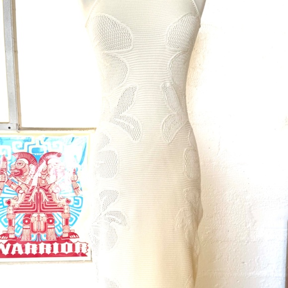 And other stories Floral Pointelle-Knit Halterneck Dress NWOT - Picture 3 of 8